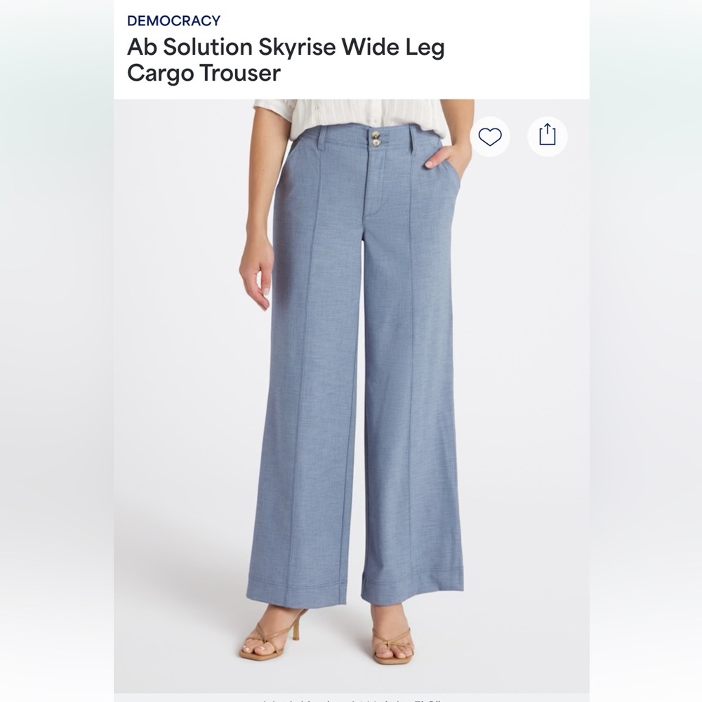 Democracy Light Blue Wide-Leg Dress Pants